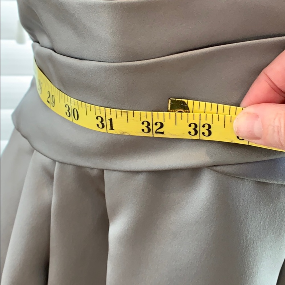 Size 10 David’s bridal silver/gray strapless dress - Picture 6 of 8